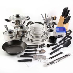 Kitchen In A Box 83-Piece Combo Set, Black