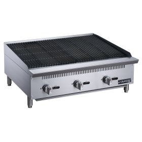 36"  3-Burner Commercial Charboiler  in Stainless Steel  with 4  legs