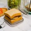 Sandwich Toaster Bread Grill Net Stainless Steel Sandwich Grilling Basket Foldable Sandwich Baking Tool Oven Food Grill Rack