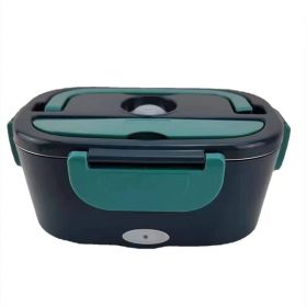 Insulated Lunch Box Large Capacity Heated Electric Lunch Box Stainless Steel Car Bento Box (Option: Dark Green-American Standard)