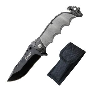 High Hardness Folding Knife Camping Survival Knife Portable (Option: Half tooth)