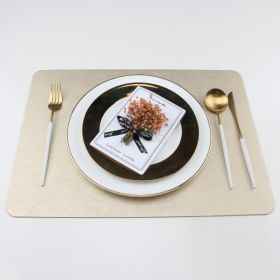 Home High-grade Leather Placemat (Option: Champagne Gold-Placemat 33x46CM)
