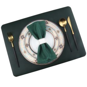 Home High-grade Leather Placemat (Option: Dark Green-Placemat 33x46CM)