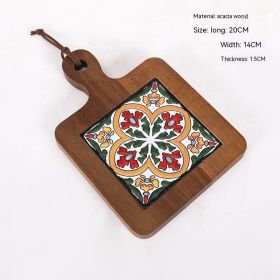 Vintage Solid Wood Tile Handle Potholder (Option: Retro B)