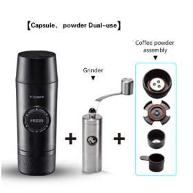 Mini Espresso Coffee Maker Portable Rechargeable  Mech (Option: 3Type)