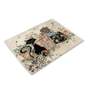 Animal Cat Heat Proof Mat Western-style Placemat Fabric Tableware (Option: MA0125 17)