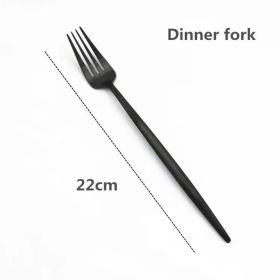 Stainless Steel Knife And Forks Black Tableware Set (Option: Forks)