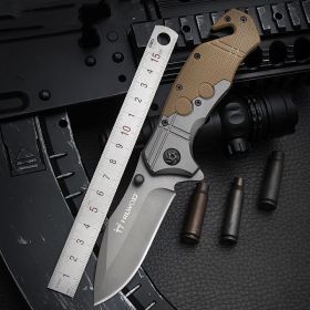 Portable Knife Folding Knife Self-defense Outdoor Knife High Hardness Folding Knife (Color: Grey)