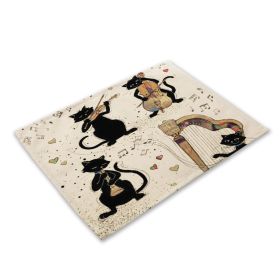 Animal Cat Heat Proof Mat Western-style Placemat Fabric Tableware (Option: MA0125 18)