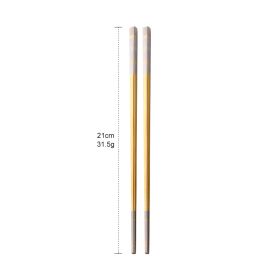 304 Stainless Steel Chopsticks Household Alloy Restaurant Color Laser Square-headed (Option: Short Gold)