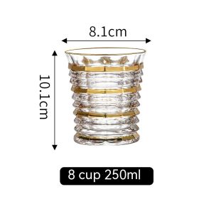 Golden Trim Gold Line Wine Glass Whiskey Decoration Cup (Option: Gold Painting No 8 Cup 250ml)
