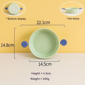 Cream Color Binaural Ceramic Ovenware (Option: Green Binaural Baking Bowl-Macaron Tableware)