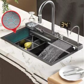 Sink Large Single Slot Vegetable Washing Basin (Option: Grey-Mermaid sink)