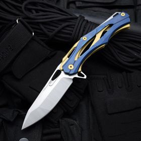 D2 Steel High Hardness Outdoor Folding Knife (Color: Blue)