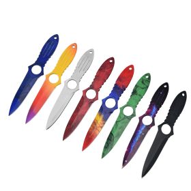 Straight Knife Stainless Steel Training Straight Knife (Color: Black)