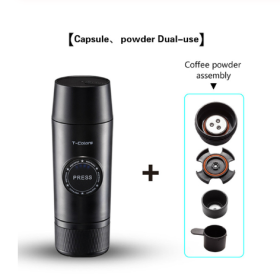 Mini Espresso Coffee Maker Portable Rechargeable  Mech (Option: 2Type)