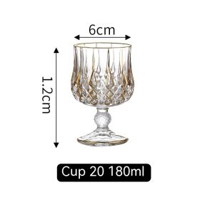 Golden Trim Gold Line Wine Glass Whiskey Decoration Cup (Option: Gold Painting No 20 Cup 180ml)