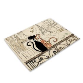 Animal Cat Heat Proof Mat Western-style Placemat Fabric Tableware (Option: MA0125 15)