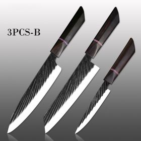 Stainless Steel Hand Forged Kitchen Knife (Option: 3pcsB)