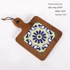 Vintage Solid Wood Tile Handle Potholder (Option: Retro Color H)