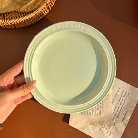 INS Wind Home Cream Ceramic Plate (Option: Matcha Green-8inch)