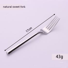 Stainless Steel Knife Fork And Spoon Set Hexagonal Forging (Option: Original Color Dessert Fork)