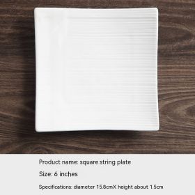 Ceramic 6-inch Small Plate Dessert Dessert Plate Dish Household (Option: String Square Plate)