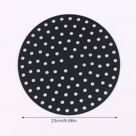 1pc 7.5in/8in/9in Air Fryer Liner Silicone Air Fryer Mat (Color: Black)