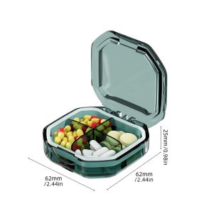 1pc Medicine Box; Portable Small Medicine Box For Seven Days A Week; Large-capacity Pill Organizer Storage Medicine Container (Color: Green Trumpet)