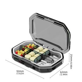 1pc Medicine Box; Portable Small Medicine Box For Seven Days A Week; Large-capacity Pill Organizer Storage Medicine Container (Color: Gray Large)