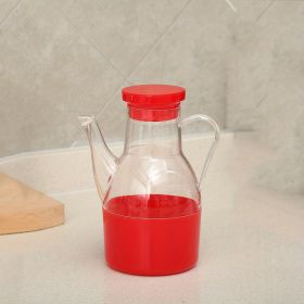 1pc Household Soy Sauce Vinegar Seasoning Bottle Anti-spill Oil Kitchen Supplies Plastic Seasoning Bottle Sesame Oil Sesame Oil Pot Bottle (Color: Red)