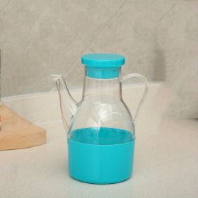 1pc Household Soy Sauce Vinegar Seasoning Bottle Anti-spill Oil Kitchen Supplies Plastic Seasoning Bottle Sesame Oil Sesame Oil Pot Bottle (Color: Blue)