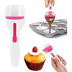 Cupcake Scoop - BPA-Free Batter Dispenser With Measuring Function For Equal Amounts For Drip-Free Baking And Clean Counters Kitchen Gadgets (Color: White)