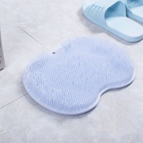 1pc Multifunctional Lazy Man Rubbing Shoulder Strap Suction Cup Brush Back Bath Bathroom Rubbing Foot Massage Brush Foot Pad (Color: Blue)