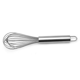 1pc Stainless Steel Whisk; Cooking Mixer; Whisk For Blending; Beating And Stirring; Enhanced Version Balloon Wire Whisk; Kitchen Gadget; 8in/10in/12in (size: 8in Stainless Steel Egg Beater)