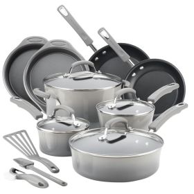 15-Piece Nonstick Pots and Pans Set/Cookware Set, Marine Blue (Actual Color: Gray)