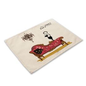 Animal Cat Heat Proof Mat Western-style Placemat Fabric Tableware (Option: MA0125 1)