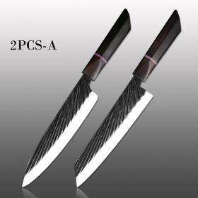 Stainless Steel Hand Forged Kitchen Knife (Option: 2pcsA)