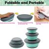 3pcs/set Camping Bowl; Silicone Collapsible Bowl Lunch Box Salad Bowl With Lid; Expandable Food Storage Containers Set With Folding
