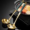 1 Piece Stainless Steel Silicone Handle Soup Spoon Hot Pot Spoon