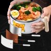 1pc 304 Stainless Steel Instant Noodle Bowl; Large Capacity Instant Noodle Bowl With Lid; Dual-purpose Anti-scalding Portable Tableware