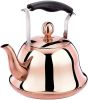 Rose Gold Stainless Steel Kettle; Streamlined Spout; Anti-scalding Handle; tea Kettle for Stove Top Whistling (Size : 4L)