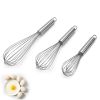 1pc Stainless Steel Whisk; Cooking Mixer; Whisk For Blending; Beating And Stirring; Enhanced Version Balloon Wire Whisk; Kitchen Gadget; 8in/10in/12in