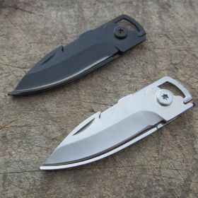 High Quality Stainless Steel Multi-function With Key Chain Folding Knife (Option: Black-11.5cm)