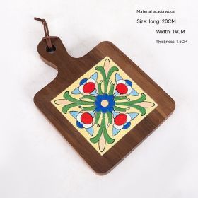 Vintage Solid Wood Tile Handle Potholder (Option: Retro Color D)
