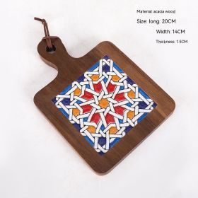 Vintage Solid Wood Tile Handle Potholder (Option: Retro Color F)