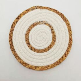 Home Straw Cotton String Placemat (Option: White-30cm About 140g)
