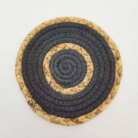 Home Straw Cotton String Placemat (Option: Dark Gray-30cm About 140g)